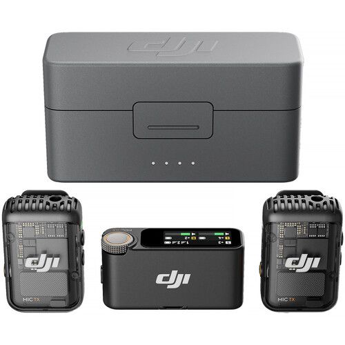  DJI Mic 2 (2 TX plus 1 RX and Charging Case) Wireless Lavalier Microphone